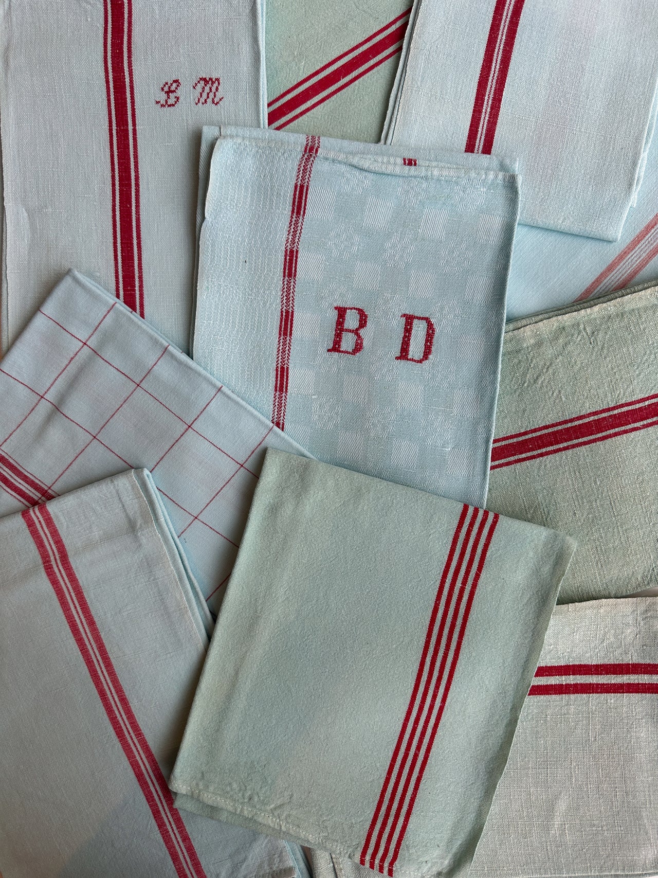 Vintage Tea Towel – Water Green – Assorted Patterns