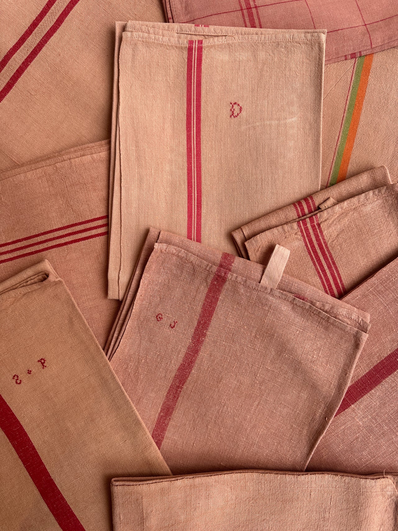 Vintage Tea Towel – Powder Pink – Assorted Patterns