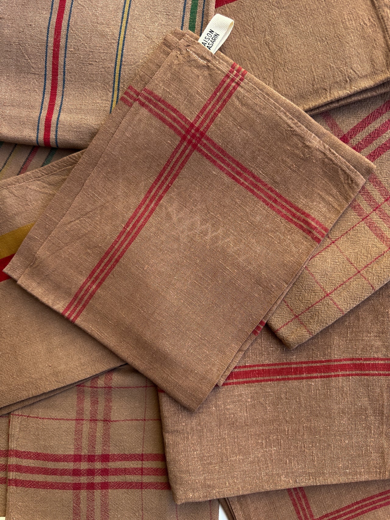Vintage Striped Tea Towel – Tobacco – Assorted Patterns