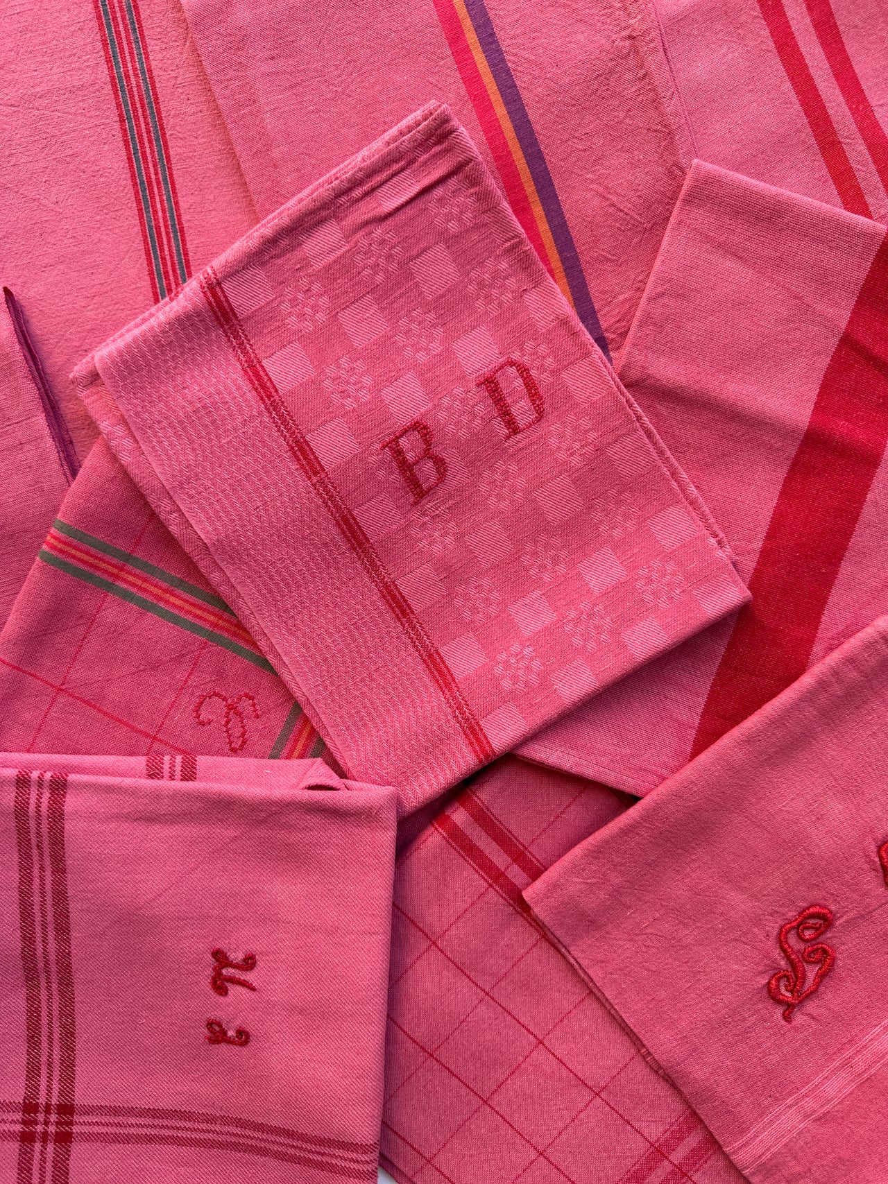 Vintage Tea Towel – Blush Pink – Assorted Patterns