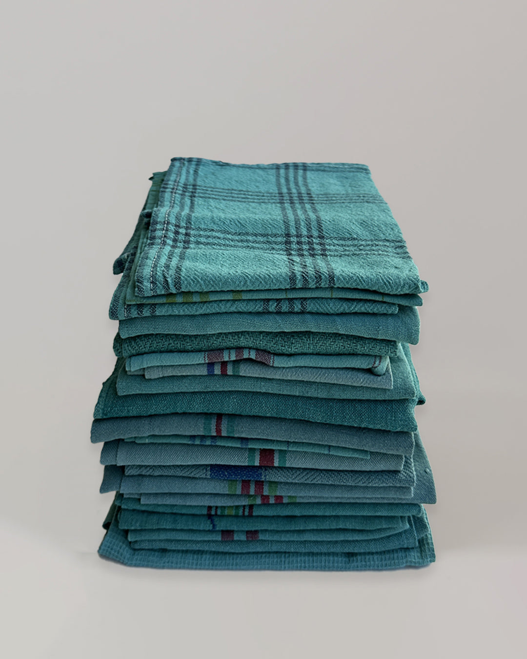 Vintage Striped Tea Towel – Lagoon Blue – Assorted Patterns