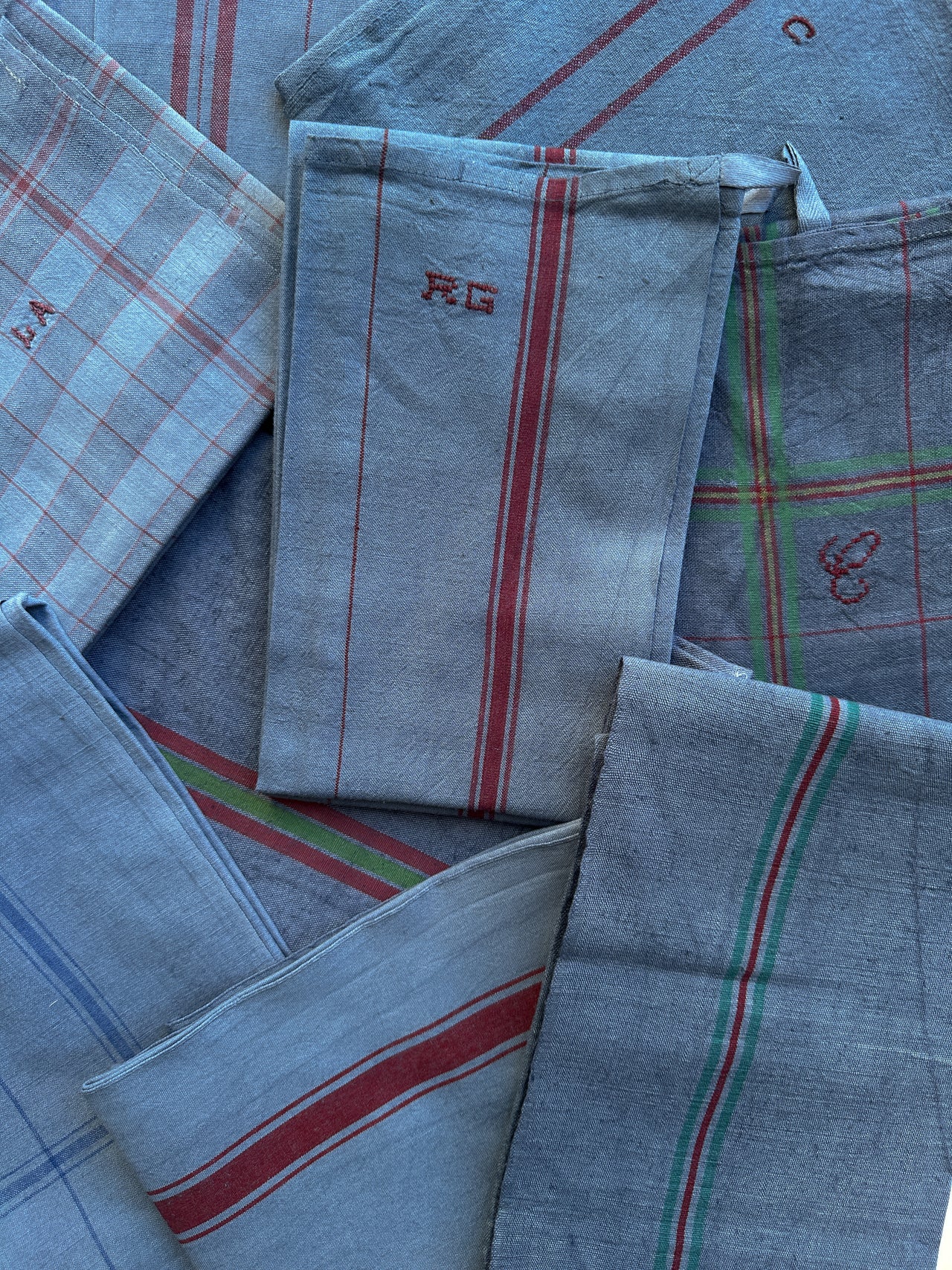 Vintage Striped Tea Towel – Gitane Blue – Assorted Patterns