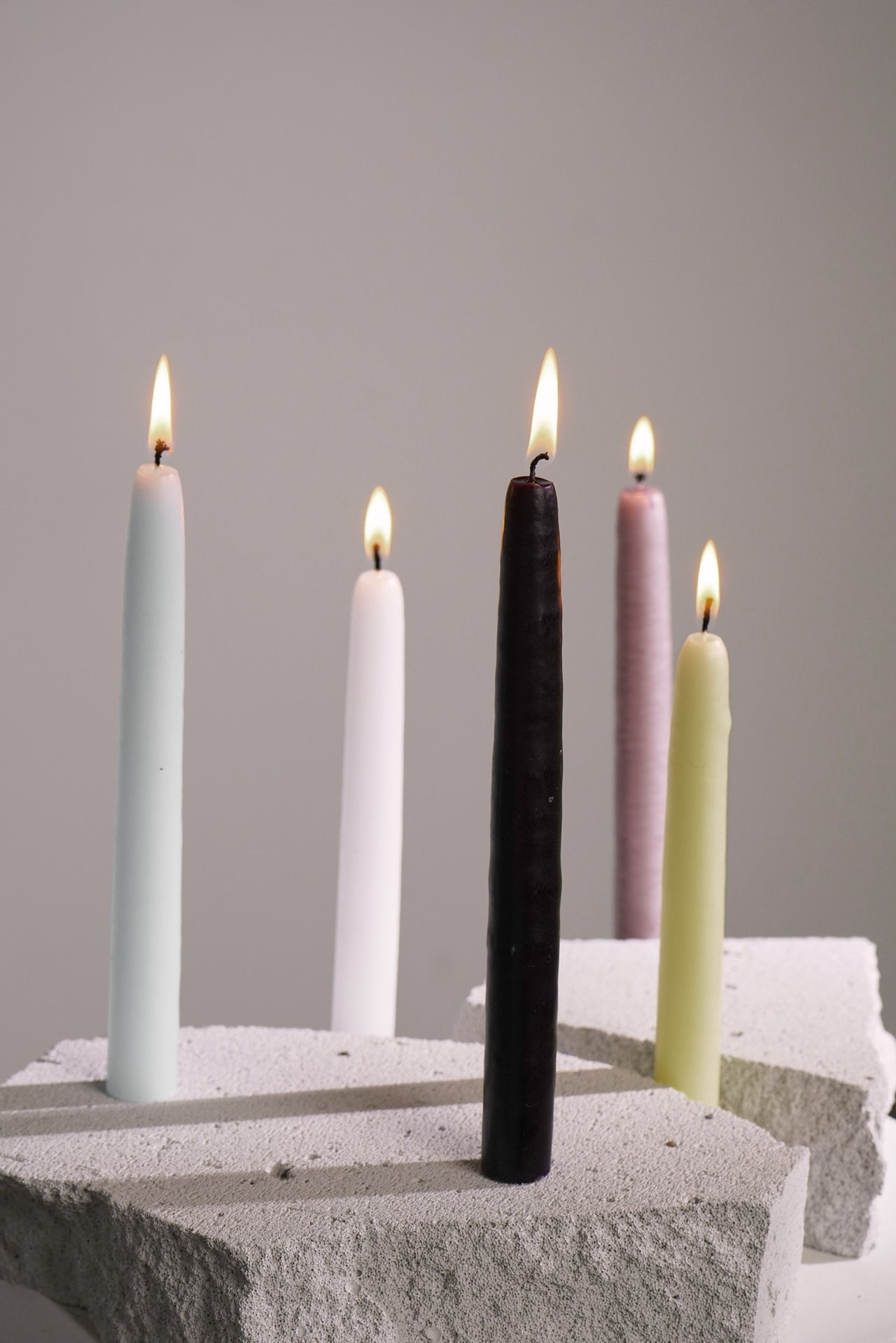 Bougies coniques artisanales - 3 pièces