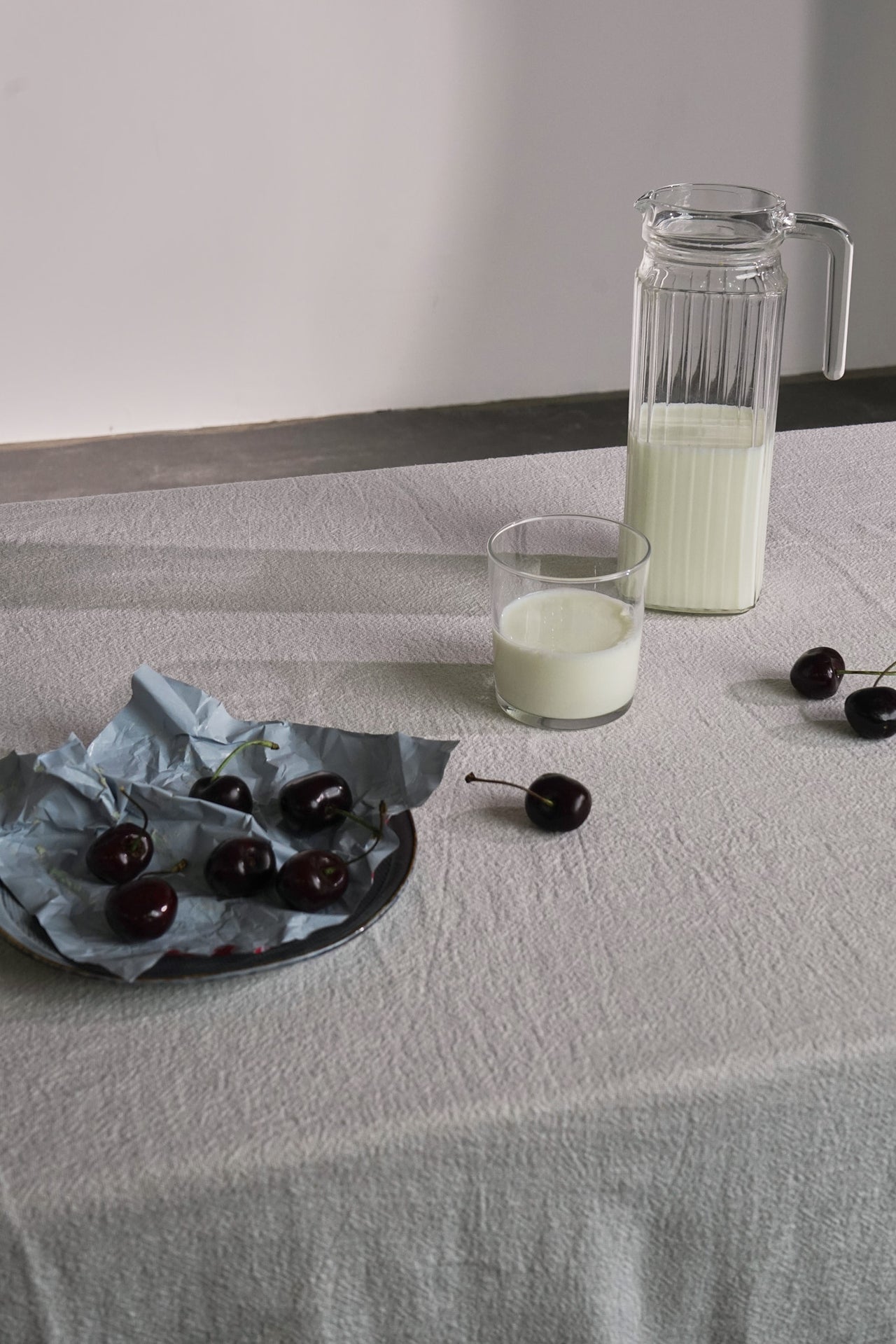 Plaid, nappe ou rideau en lin brut français