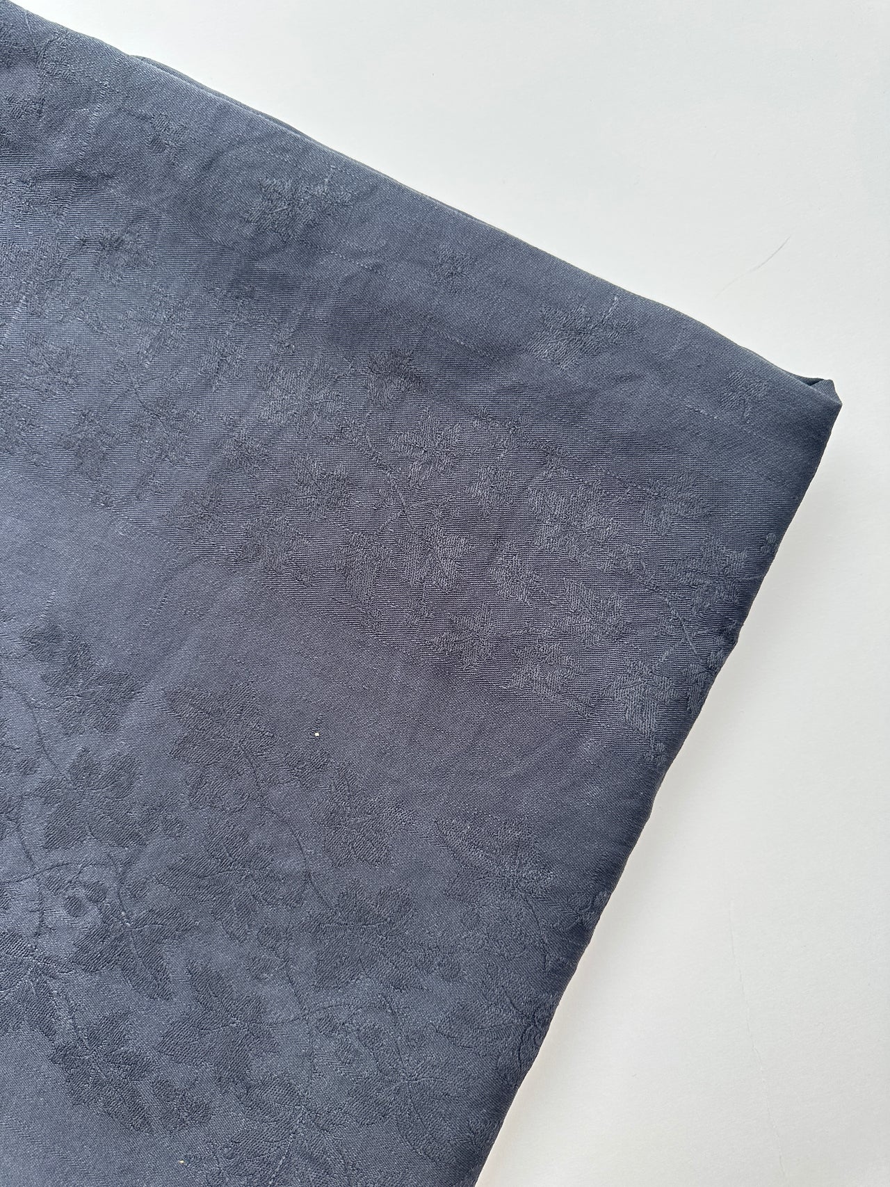 Nappe ancienne damassée - 170x200 cm - Carbone
