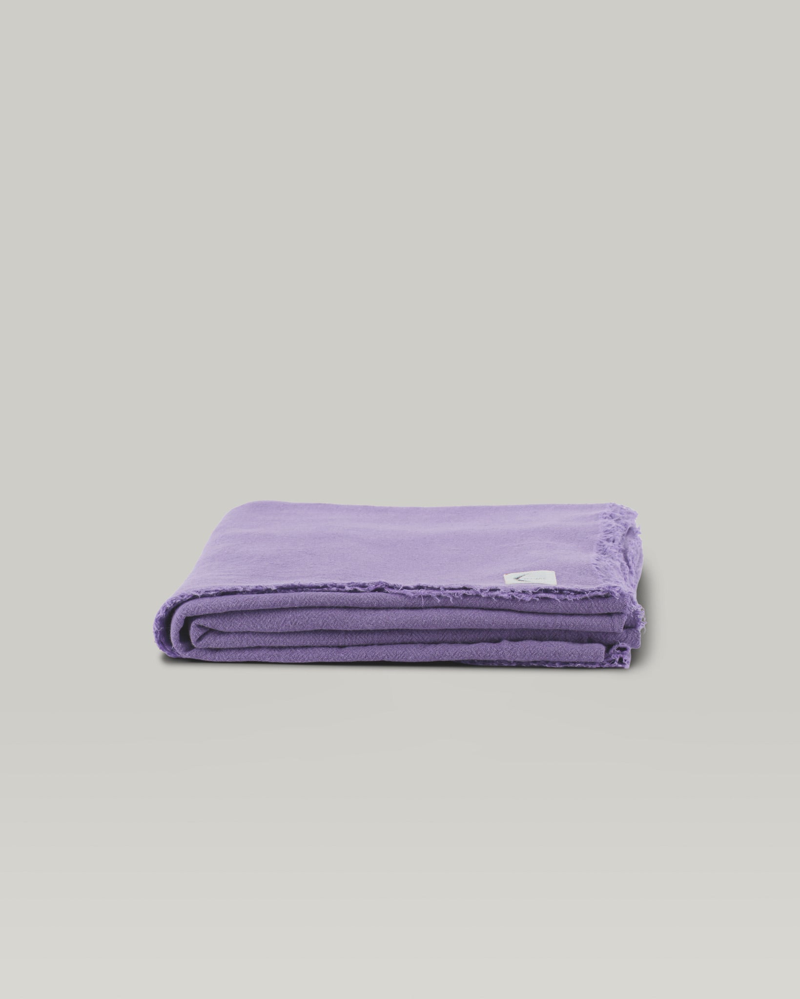 Plaid, nappe ou rideau en lin brut français - lilas