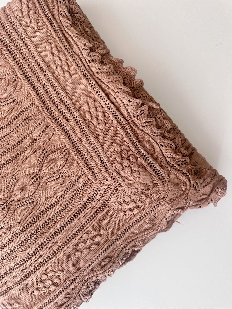 Vintage crochet bedspread - 1930 - tabac