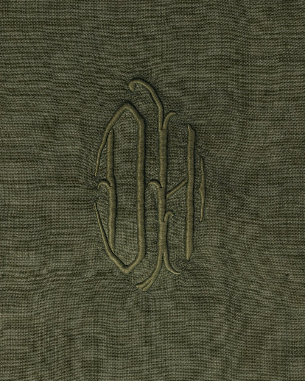Nappe ancienne monogrammée "DH" - 210x300cm