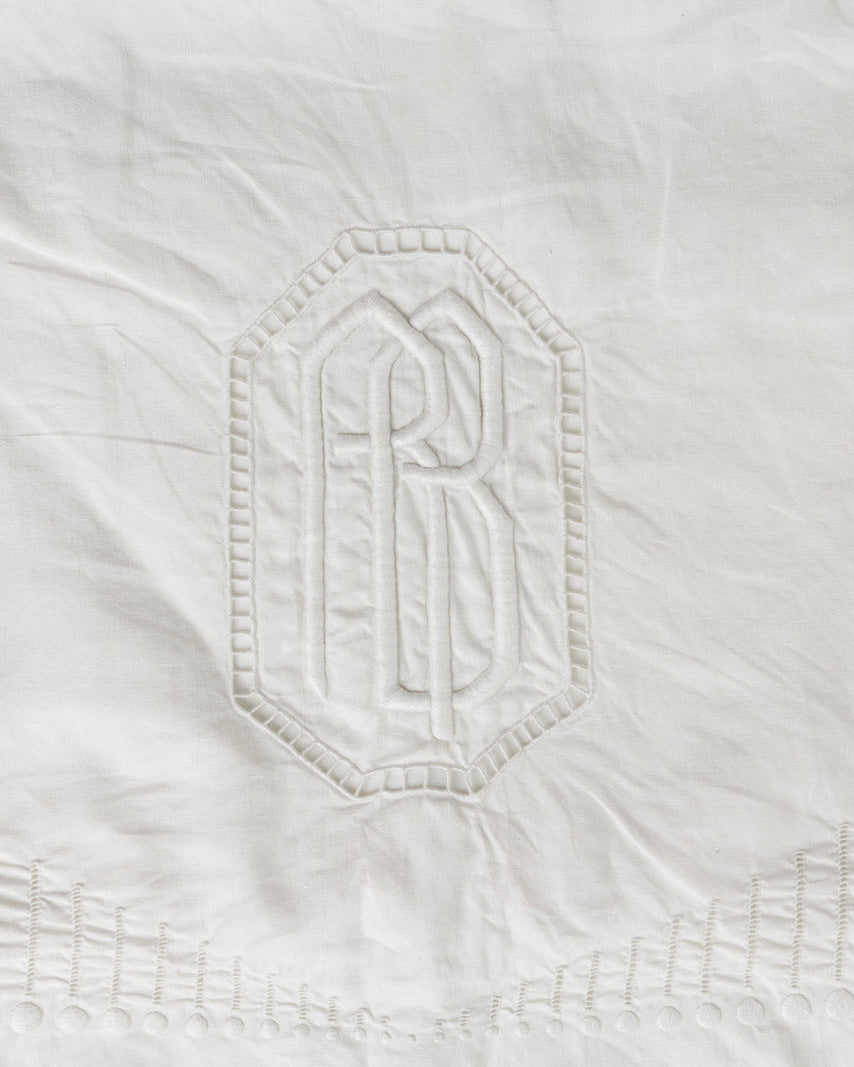 Drap d'accouchement monogramme "RB" - 240x220cm
