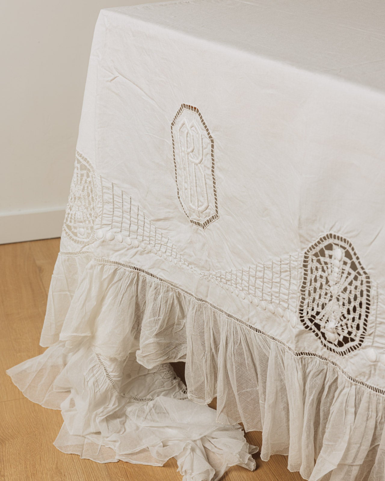 Drap d'accouchement monogramme "RB" - 240x220cm