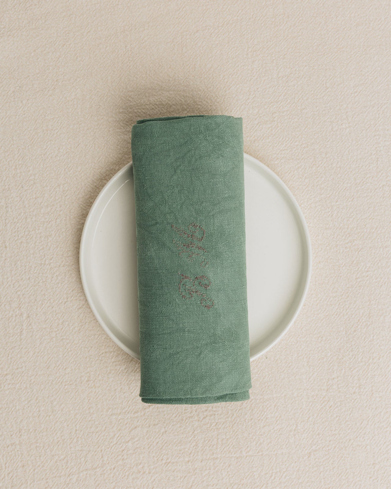 Set de 7 serviettes anciennes monogrammées “BM”