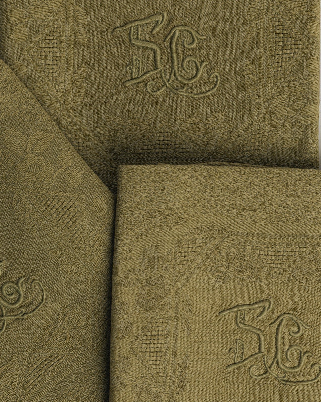 Set de 12 serviettes anciennes monogrammées “SC”