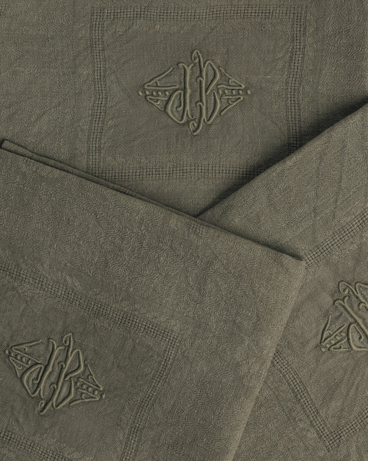 Set de 4 serviettes anciennes monogrammées “JB”
