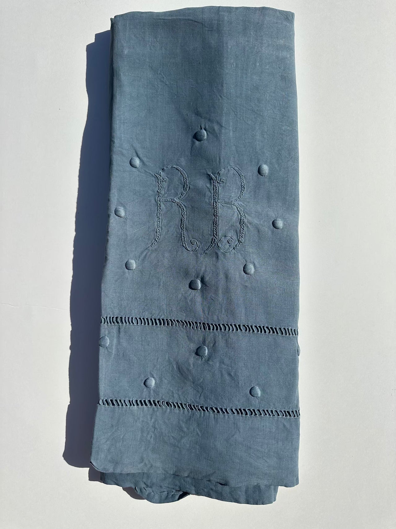Antique Linen Sheet - RB monogram - 200x250cm - Gitane