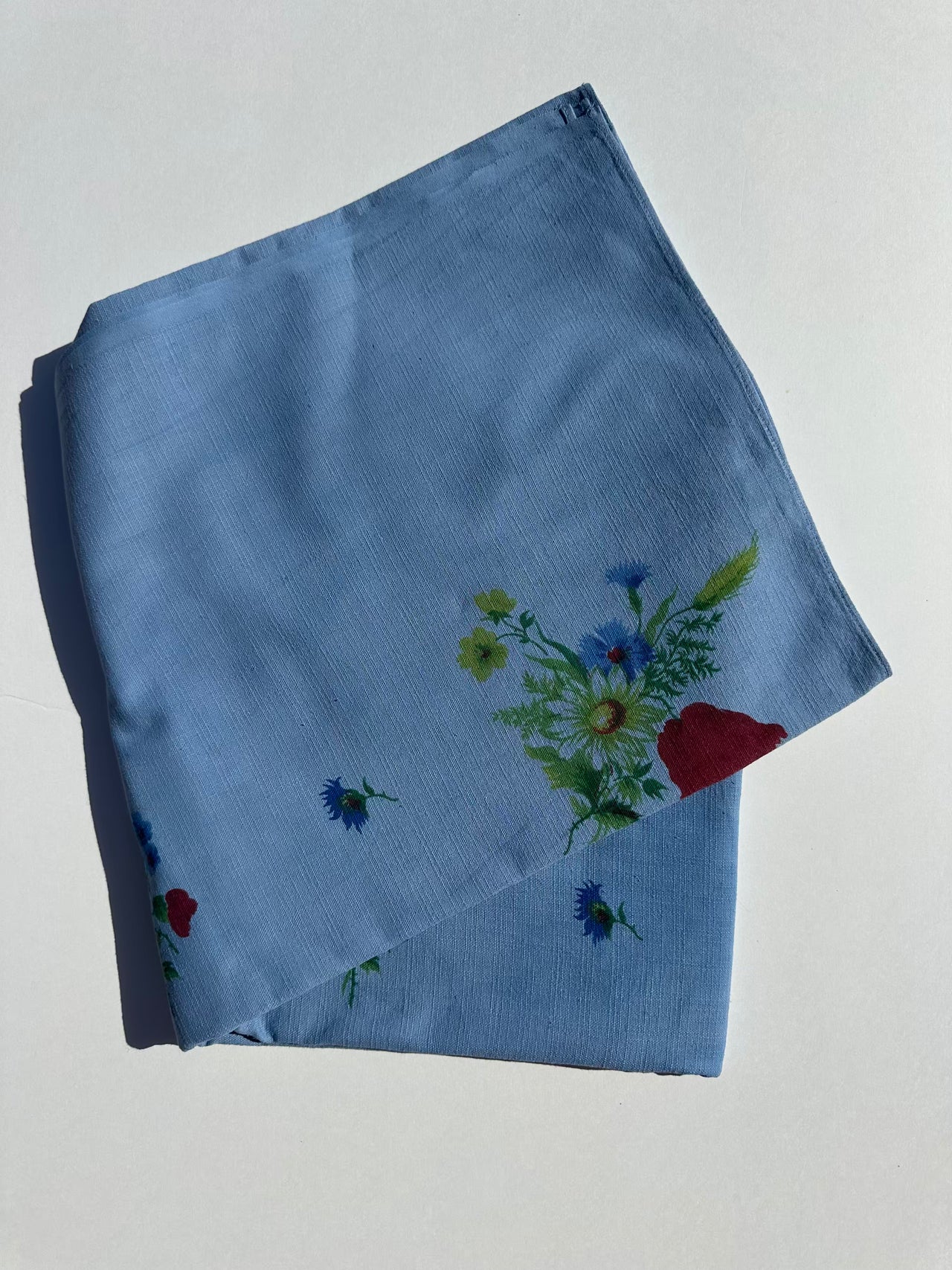 Tablecloth from the 70's - Linen print - 130x200 cm - Cornflower