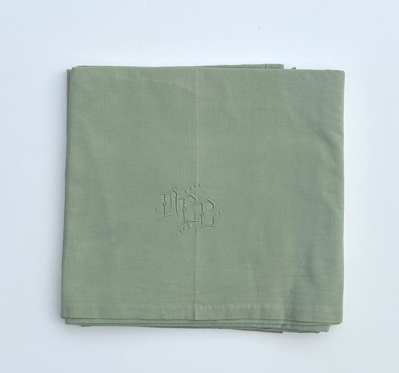 Antique Cotton Sheet - Monogrammed MCC - 180x280cm - Limewood