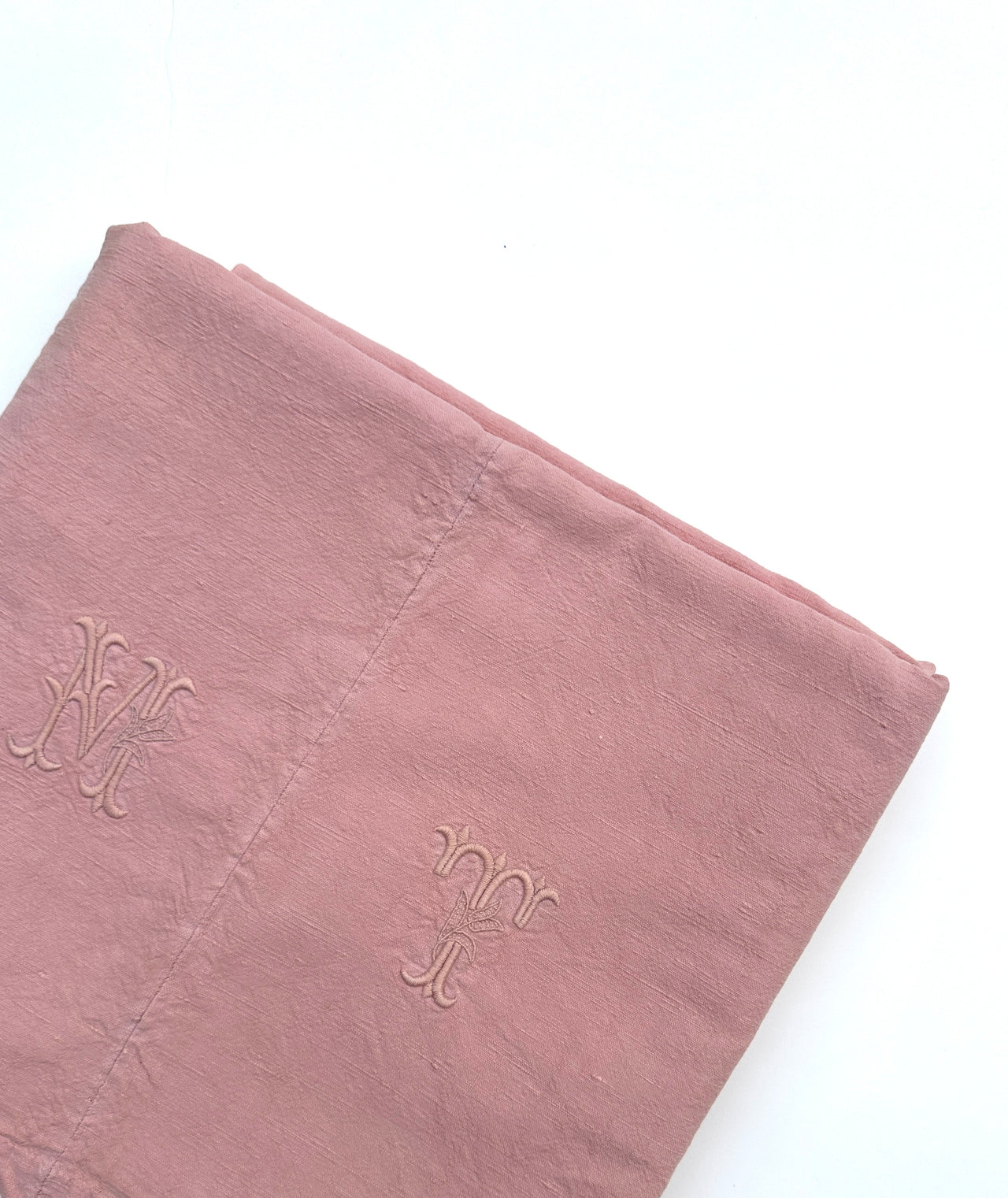 Antique hemp sheet - monogram MT - 200x300cm - Ballerina
