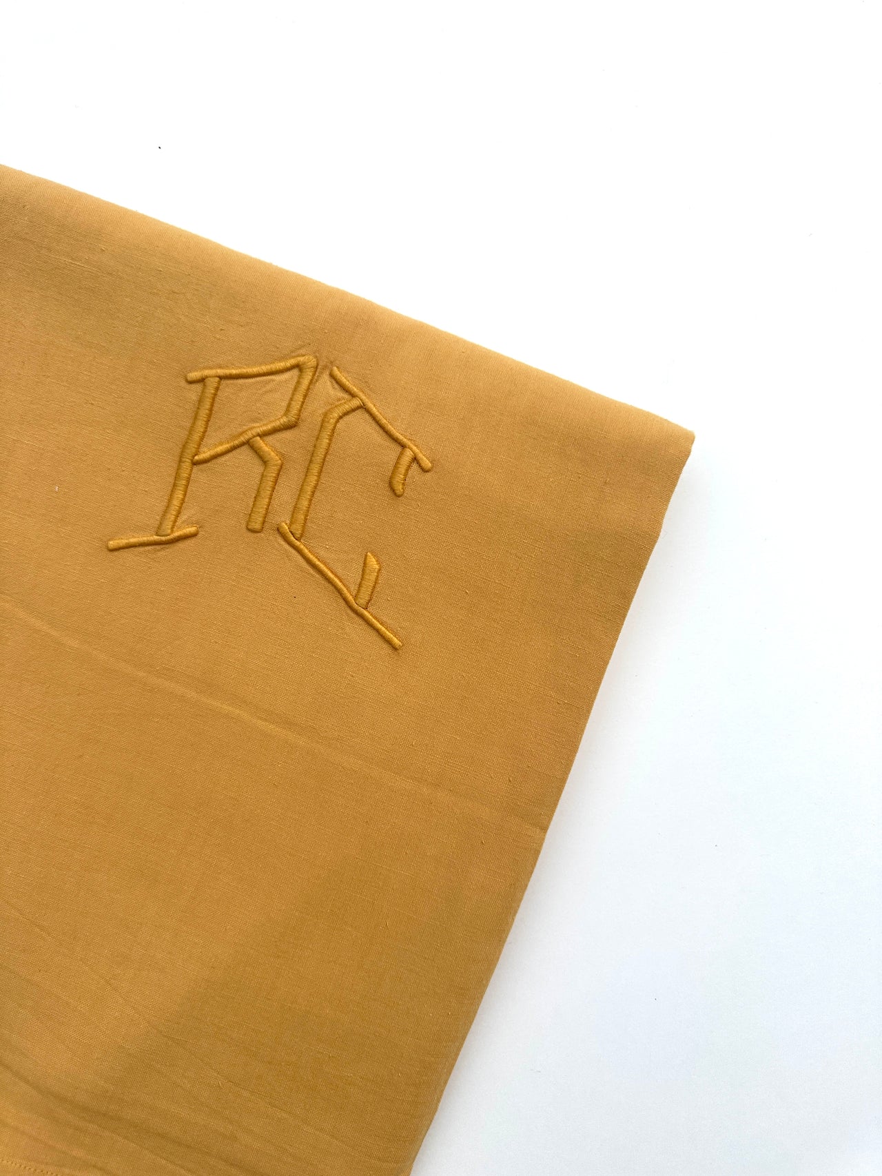 Antique cotton sheet - 210x280 -Curry